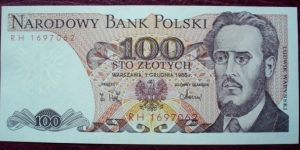 Narodowy Bank Polski |
100 Złotych |

Obverse: Ludwik Waryński, the founder of the first socialist magazine in the Russian-occupied Poland and created the first Polish worker's part, 