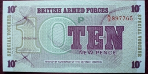 Issued by Command of the Defence Council |
10 New Pence |

Obverse: Value |
Reverse: Value Banknote