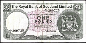 Scotland 1972 1 Pound. Banknote