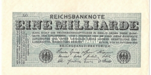 1.000.000.000 Mark(Weimar Republic 1924)  Banknote