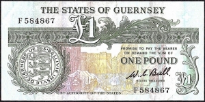 Guernsey N.D. 1 Pound. Banknote