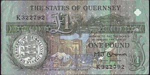 Guernsey N.D. 1 Pound. Banknote