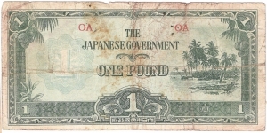 1 Pound(japanese occupation money in Australasia, Melanesia, Micronesia, Polynesia 1942)   Banknote