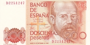 Spain P156 (200 pesetas 16/9-1980) Banknote