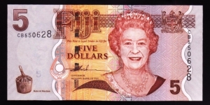 Fiji 2007 P-110 5 Dollars Banknote