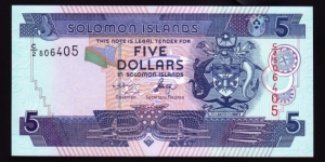 Solomon Islands 2006 P-26 5 Dollars Banknote