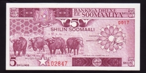 Somalia 1987 P-31c 5 Shillings Banknote