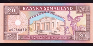 Somaliland 1994 P-3a 20 Shillings Banknote
