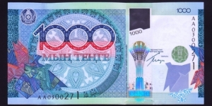 Kazakshtan 2010 P-NEW 1000 Tenge Banknote