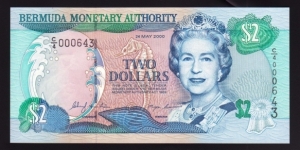 Bermuda 2000 P-50a 2 Dollars Banknote