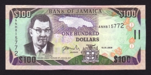 Jamaica 2009 P-NEW 100 Dollars Banknote