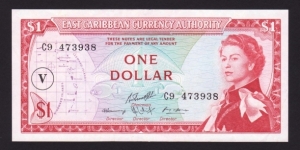 East Caribbean States 1983 P-13o 1 Dollar Banknote