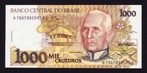 Brazil 1991 P-231c 1000 Cruzeiros Banknote