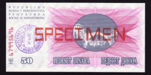 Banknote from Bosnia