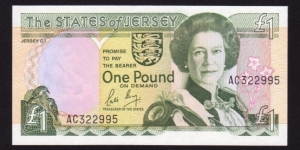 Jersey 1989 P-15a 1 Pound Banknote