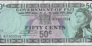 Fiji N.D. 50 Cents. Banknote