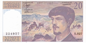 France P151d (20 francs 1990) Banknote