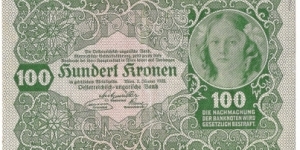 100 Kronen(1922) Banknote
