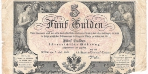 5 Guldens(1866) Banknote