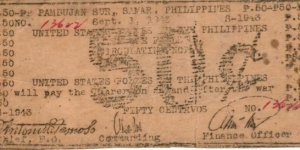 SMR-694 RARE Pambujan Sur, Samar Philippine 50 centavo note. Banknote