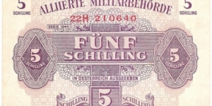 5 Schilling(Alliierte Militärbehörde 1944)  Banknote