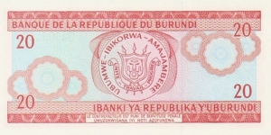 Banknote from Burundi