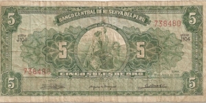 5 Soles De Oro Banknote