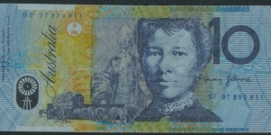 1997 Ten Dollar Polymer note. Last Prefix DF97 for the 1997 series in Fine condition. RARE Banknote