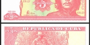 Cuba P-127 3 Pesos Year 2004 E. 