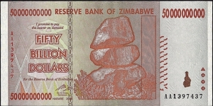 Zimbabwe 2008 50 Billion Dollars. Banknote