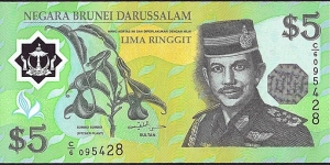 Brunei 2002 5 Dollars. Banknote