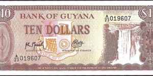 Guyana N.D. 10 Dollars. Banknote