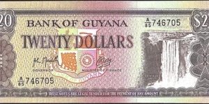 Guyana N.D. 20 Dollars. Banknote