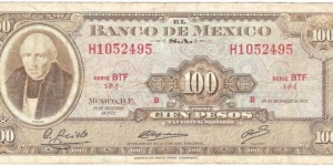 100 Pesos(1972) Banknote