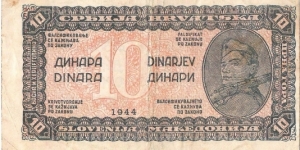 10 Dinara(1944) Banknote