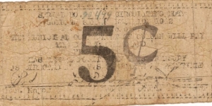 SMR-341 RARE Guiuan Samar, Philippines 5 centavos note. Banknote