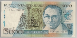 Brazil 5000 Cruzados 1988 P214. Banknote