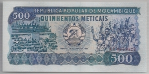 Mozambique 500 Meticais 1983 P131. Banknote