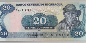 Nicaragua 20 Cordobas 1985 P152. Banknote