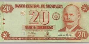 Nicaragua 20 Cordobas 2006 P196. Banknote