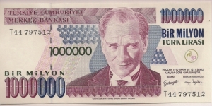 Turkey 1000000 Lira 2002 P213. Banknote