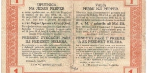 Banknote from Montenegro