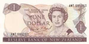 New Zealand P169c (1 dollar ND 1989-1992) Banknote