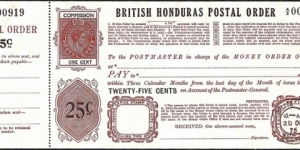 British Honduras Remainder Issue 1975 25 Cents postal order.

Issued at Belize City.

Extremely late issue!

King George VI Posthumous Issue. Banknote