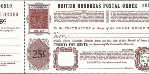 British Honduras Remainder Issue 1975 25 Cents postal order.

Issued at Belize City.

Extremely late issue!

King George VI Posthumous Issue. Banknote