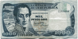 Mil pesos oro. Banknote