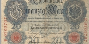 German Empire
20 Mark Banknote