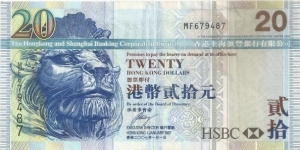 Hong Kong SAR
HSBC Bank
20 Hong Kong Dollars Banknote