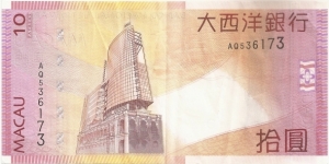 Banknote from Macau