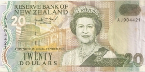 20 New Zealand Dollars Banknote